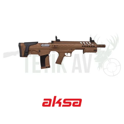 Aksa Crossfire T12 Bullpup 12 kalibre çift sistem yarı otomatik pompalı şarjörlü av tüfeği.