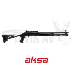 Aksa Crossfire Wi 12 kalibre siyah yarı otomatik taktik av tüfeği, gazlı sistem.