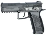 ASG CZ P-09 siyah blowback 6mm kalibre airsoft tabanca, lisanslı taktik antrenman silahı.