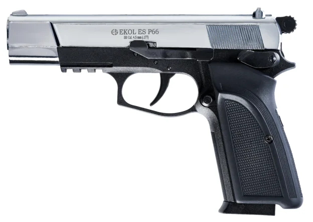 Ekol ES P66 Parlak Beyaz Ekol ES P66 parlak beyaz 4.5mm CO2 çelik BB havalı tabanca modeli.