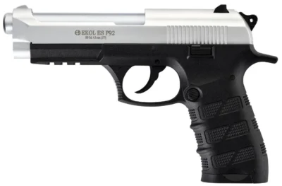 Ekol Es P92 beyaz 4.5mm CO2 havalı tabanca, yüksek isabetli hedef atış silahı.