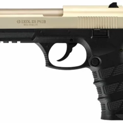 Ekol Es P92 saten blowback 4.5mm havalı tabanca, CO2 tüplü gerçekçi atış deneyimi sunar.