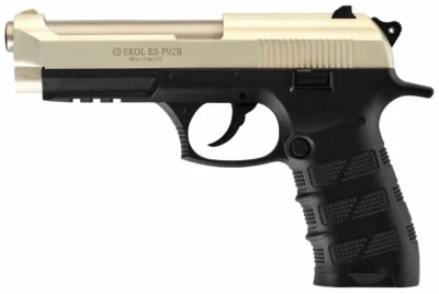 Ekol Es P92 saten blowback 4.5mm havalı tabanca, CO2 tüplü gerçekçi atış deneyimi sunar.