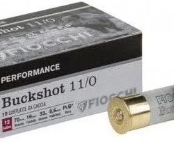 Fiocchi 12 kalibre 9'lu şevrotin buckshot yüksek performanslı av ve savunma fişeği.