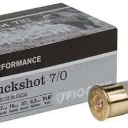 Fiocchi 12 kalibre 27 pellets 7-0 buckshot şavrotin av fişeği yüksek performanslı domuz avı mühimmatı.
