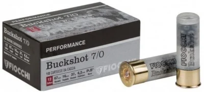Fiocchi 12 kalibre 27 pellets 7-0 buckshot şavrotin av fişeği yüksek performanslı domuz avı mühimmatı.