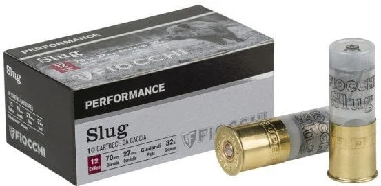 12 Kalibre Fiocchi Palla Gualandi Slug tek kurşun domuz fişeği, 32 gram.