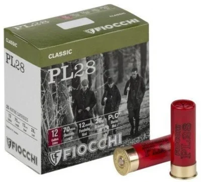 Fiocchi PL28 28 gram 12 kalibre av fişeği, yüksek performanslı ithal av mühimmatı.