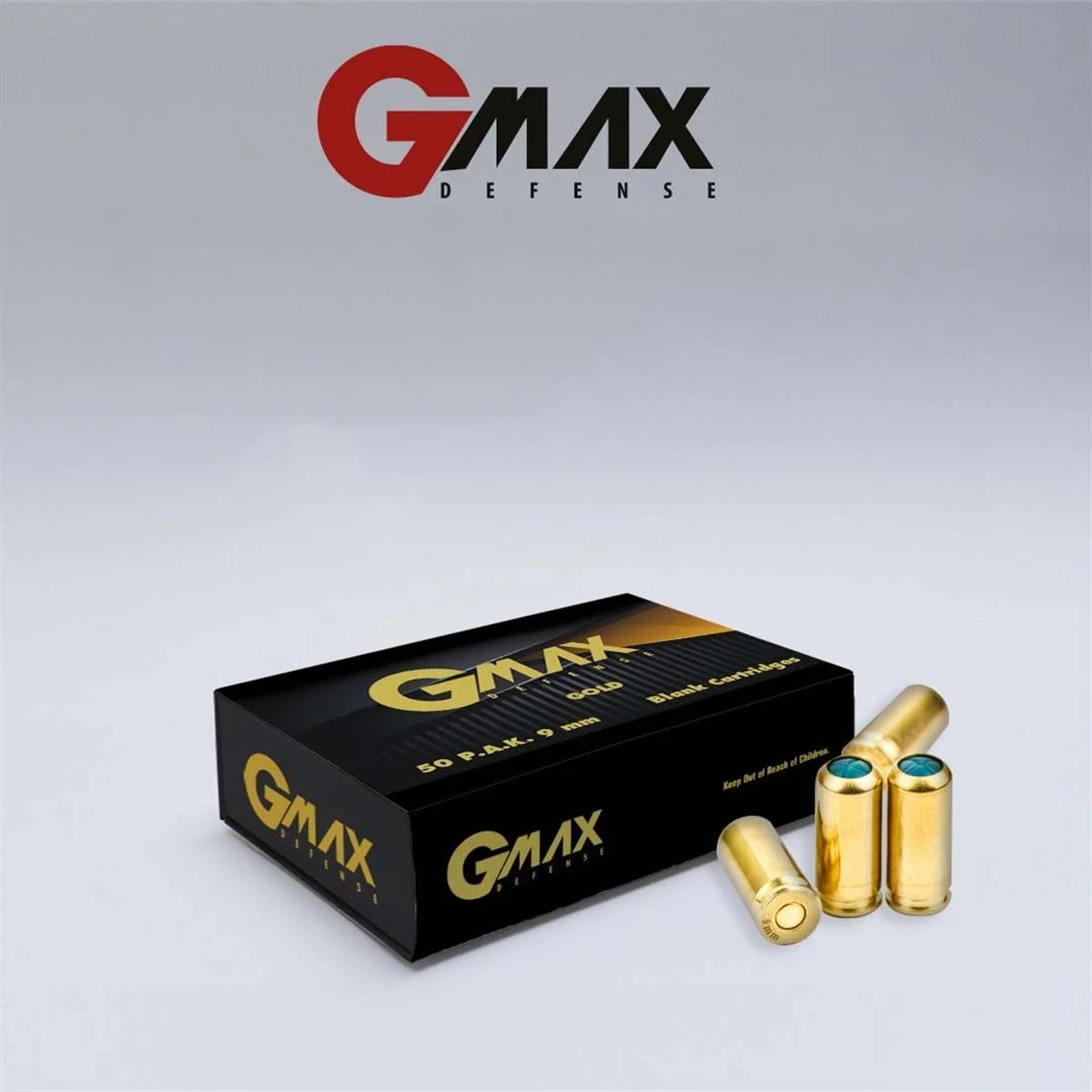 Gmax Gold 9 mm kurusıkı tabanca ses mermisi yüksek desibel ve gerçekçi atış sunar.