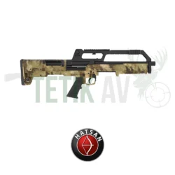 Hatsan Escort Bulltac Camo kamuflaj desenli bullpup pompalı 12 kalibre taktik av tüfeği.