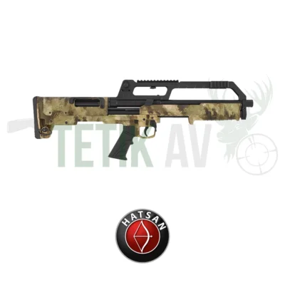 Hatsan Escort Bulltac Camo kamuflaj desenli bullpup pompalı 12 kalibre taktik av tüfeği.