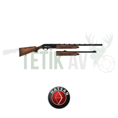 Hatsan Escort Supreme Combo çift namlulu yarı otomatik 12 kalibre ahşap av tüfeği.