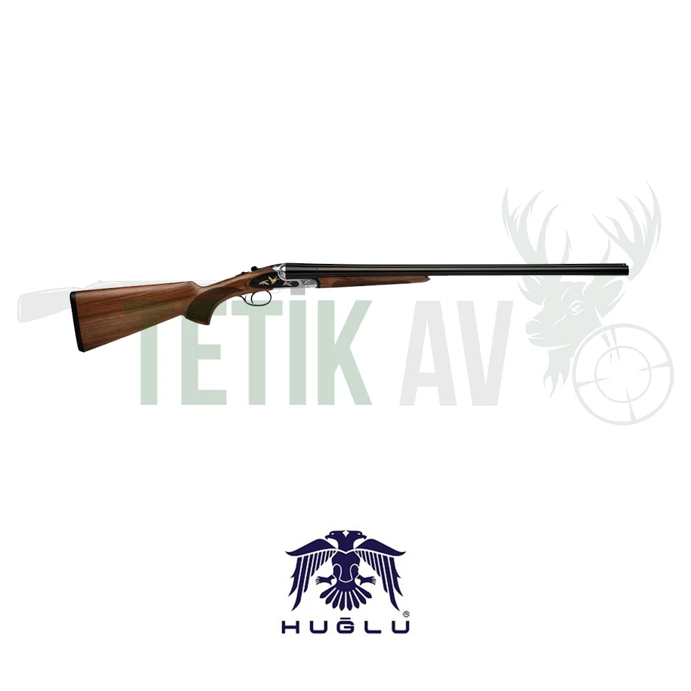 Huğlu 200 Ace Siyah Çifte Huğlu 200 Ace siyah 12 kalibre çifte av tüfeği, tek tetik ejektörlü çelik gövde.