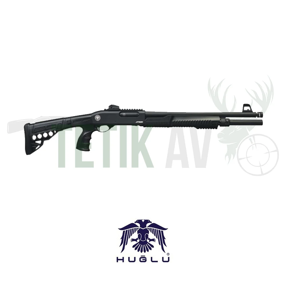Huğlu Atrox Taktik Plus Pompalı Huğlu Atrox Taktik Plus Pistol Grip 12 Kalibre taktik pompalı av tüfeği.