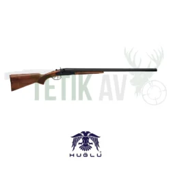 Huğlu HRZ siyah horozlu 12 kalibre çifte av tüfeği dövme çelik gövde ve ceviz kundak