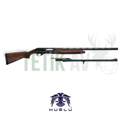 Huğlu Renova Cantilever Combo 12 Kalibre kinetik sistem çift namlulu ahşap av tüfeği.