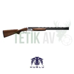 Huğlu Ventus beyaz 12 kalibre süperpoze yivsiz av tüfeği, hafif çelik gövde.