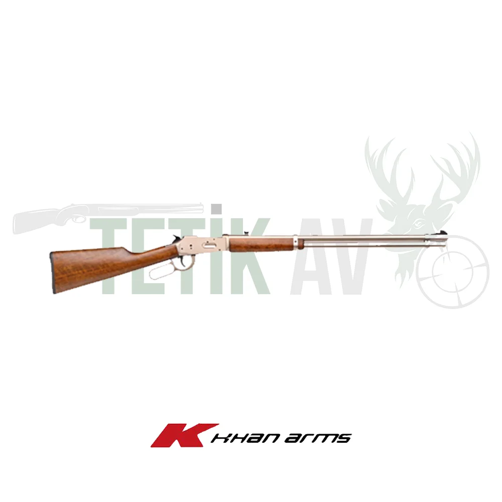 Khan Arms 1881 Nikel Levyeli Tüfek Khan Arms LR 1881 nikel kasa 36 Kalibre lever action levyeli av tüfeği.