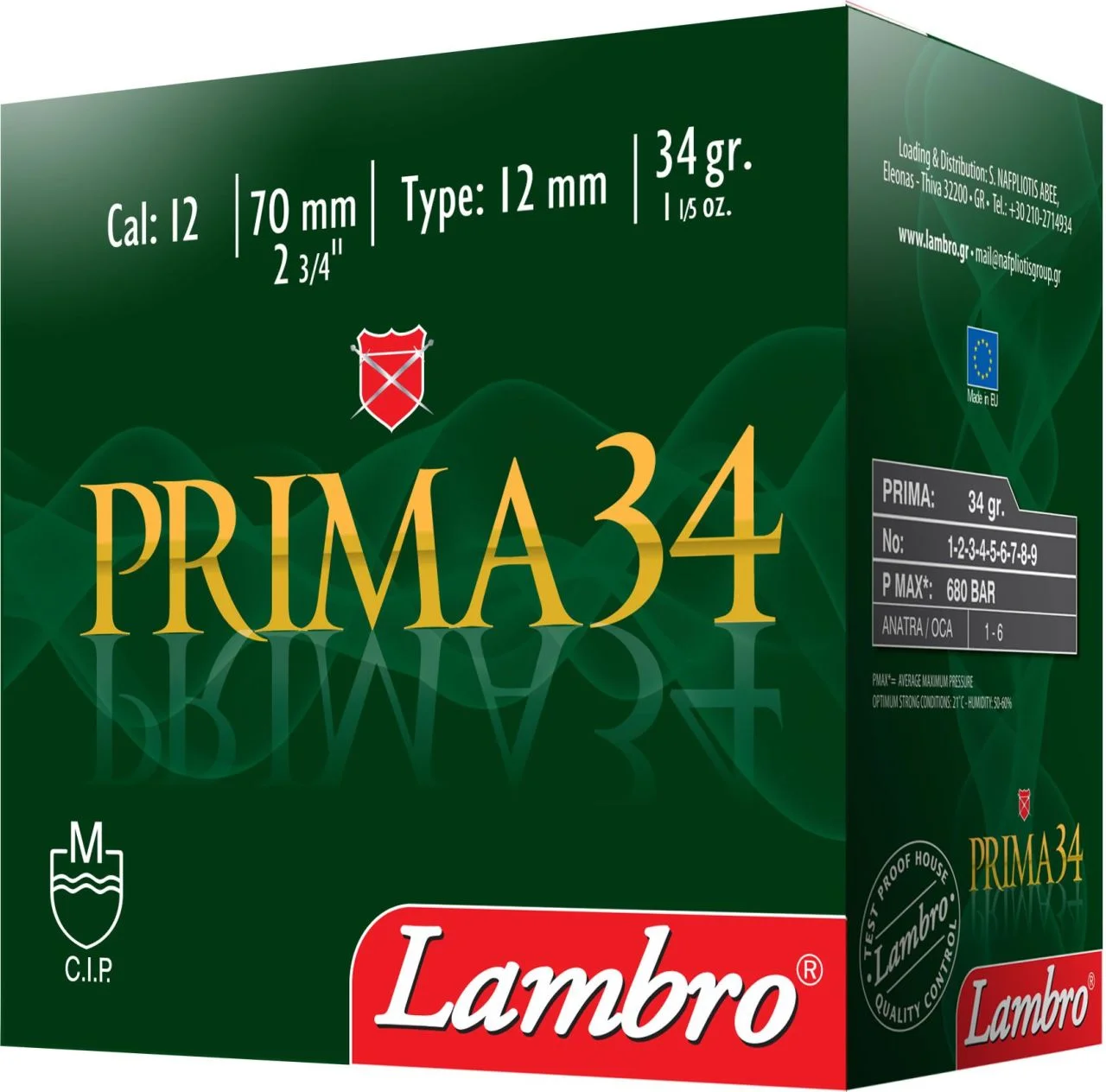 Lambro Prima 34 Gr 12 Kalibre Lambro Prima 34 gram 12 kalibre av fişeği, yüksek performanslı ve isabetli av mühimmatı.