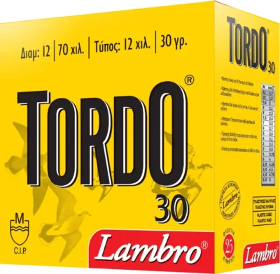 Lambro Tordo 30 gram 12 kalibre saçma av fişeği.