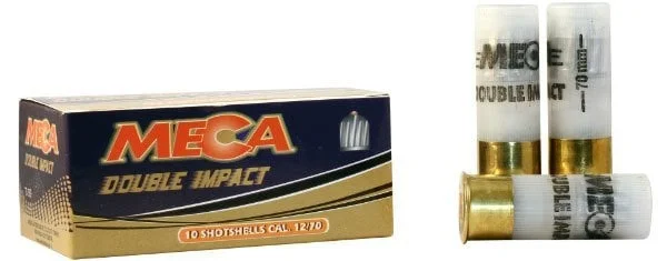 Meca Double Impact Tek Kurşun Meca Double Impact 12 kalibre çift tesirli slug tek kurşun domuz avı fişeği.