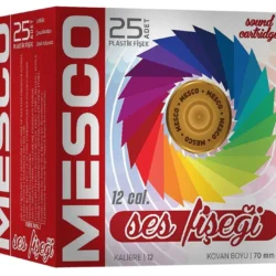 Mesco 12 Kalibre ses fişeği, doğa savunması ve eğitim amaçlı yüksek sesli plastik fişek.