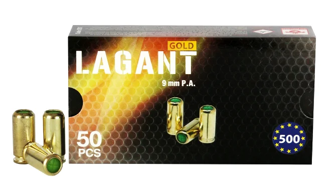 Özkursan Lagant Gold 9mm P.A.K. kurusıkı ses tabancası eğitim fişeği 50'li paket.