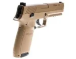 Sig Sauer P320 Desert 4.5mm blowback havalı tabanca, çöl rengi taktik atış silahı.