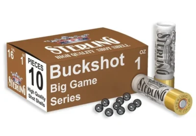 Sterling 16 kalibre 9'lu şevrotin buckshot av fişeği, yüksek tahribatlı domuz mühimmatı.