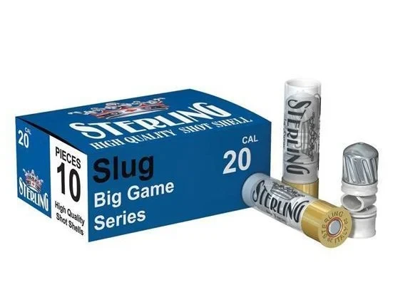 Sterling Palla Slug 20 Kalibre tek kurşun domuz av fişeği, yüksek durdurucu güç ve performans.