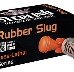 Sterling Rubber 12 kalibre kauçuk tek kurşun slug savunma fişeği kutusu.