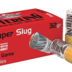 Sterling Super Slug 12 kalibre tek kurşun domuz kurşunu av fişeği yüksek performans sunar.