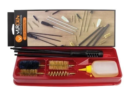 Vurgun 12 kalibre metal çubuklu av tüfeği harbi takımı ve silah temizleme seti.