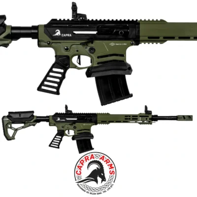 Capra Arms KA-12 PRO haki renkli 12 kalibre taktik şarjörlü yarı otomatik av tüfeği.