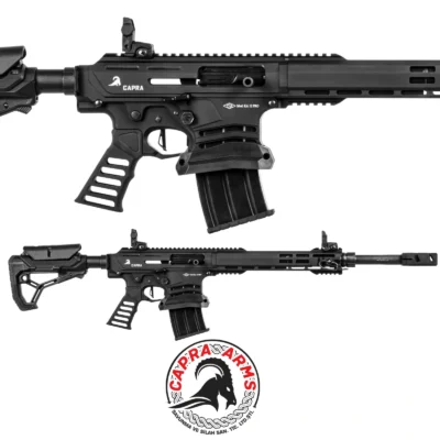 Capra Arms KA-12 PRO siyah 12 kalibre şarjörlü yarı otomatik taktik av tüfeği.