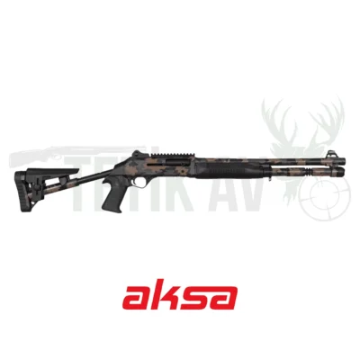 Aksa Crossfire Wi Fx-10 12 kalibre yarı otomatik av tüfeği, taktik kamuflaj deseniyle.