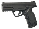 ASG Steyr M9-A1 siyah 4.5mm CO2 havalı tabanca, 3.3 Joule yüksek güçlü atış performansı.