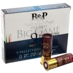 B&P Big Game Buckshot 11-0 9 Pellets 12 kalibre şevrotin domuz av fişeği.