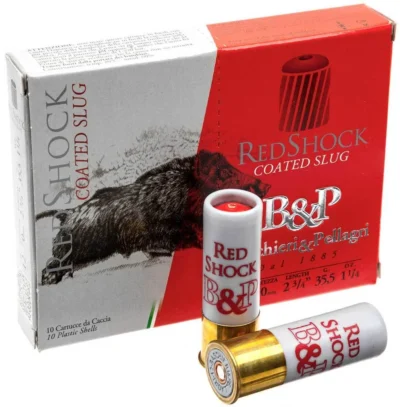 B&P Big Game Palla Red Shock 12 kalibre ağır domuz kurşunu ve slug mühimmat.