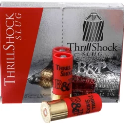 B&P Thrill Shock 12 kalibre tek kurşun, yüksek tahribatlı domuz kurşunu ve slug av fişeği.