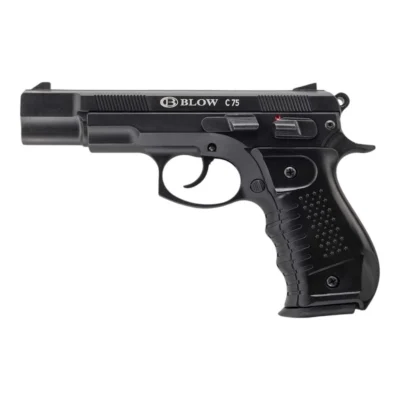 Blow C75 Siyah 9mm kurusıkı ses tabancası, CZ-75 tasarımlı 17+1 kapasiteli taktik savunma modeli.