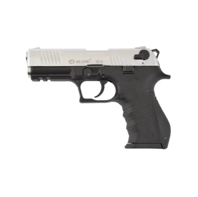 Blow TR92 koyu krom 9mm yarı otomatik kurusıkı ses tabancası, taktik polimer gövde.