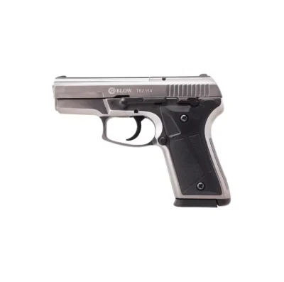 Blow TRZ914 Krom 9mm yarı otomatik kurusıkı ses tabancası, full metal zamak gövde.