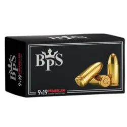 BPS 9x19mm Parabellum Luger FMJ 124 Grain tabanca fişeği poligon ve taktik eğitim mermisi.