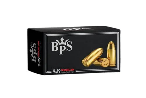BPS 9x19mm Parabellum Luger FMJ 124 Grain tabanca fişeği poligon ve taktik eğitim mermisi.