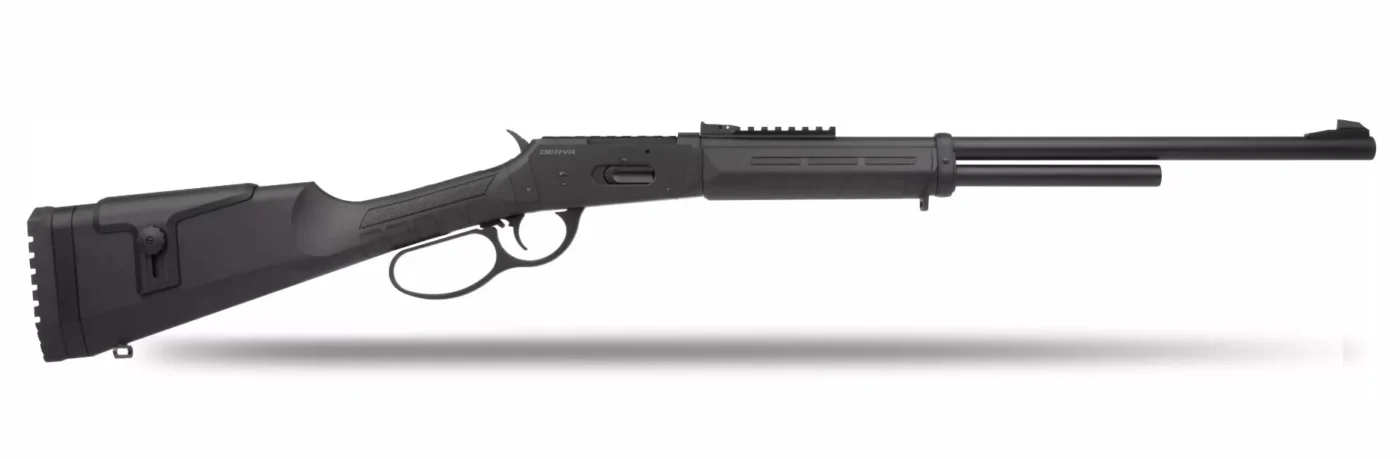 Derya MD-401 12 Kalibre siyah sentetik taktik lever action av tüfeği.