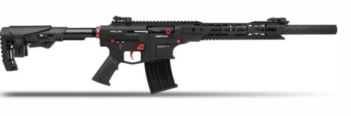 Derya Mk-12 As-104Ps 12 kalibre yarı otomatik şarjörlü taktik av tüfeği siyah kırmızı.