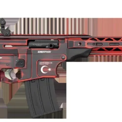 Derya MK-12 AS-104SE-B kırmızı eskitme 12 kalibre yarı otomatik şarjörlü av tüfeği modeli.