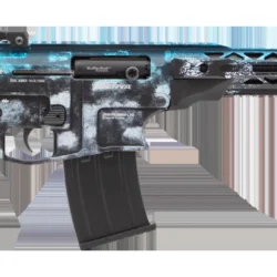 Derya MK-12 AS-108SE 12 Kalibre yarı otomatik şarjörlü taktik av tüfeği mavi beyaz.