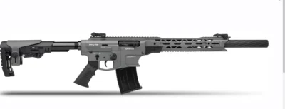 Derya MK-12 AS-110SF 12 kalibre gri taktik şarjörlü av tüfeği.
